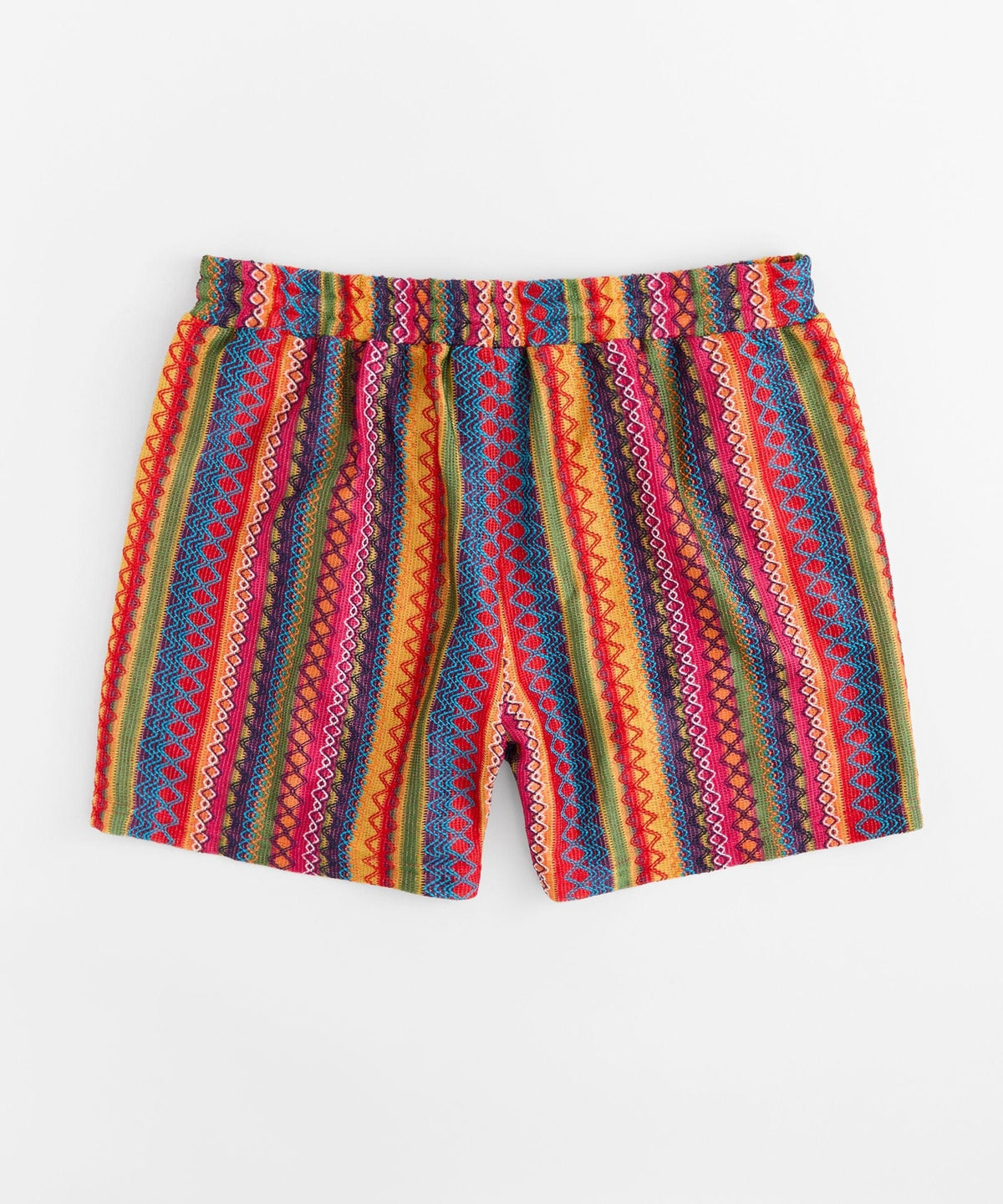 Reason Clothing Trusted | Tribal Stripe Women Plus Size Textured Shorts - Multicolor
