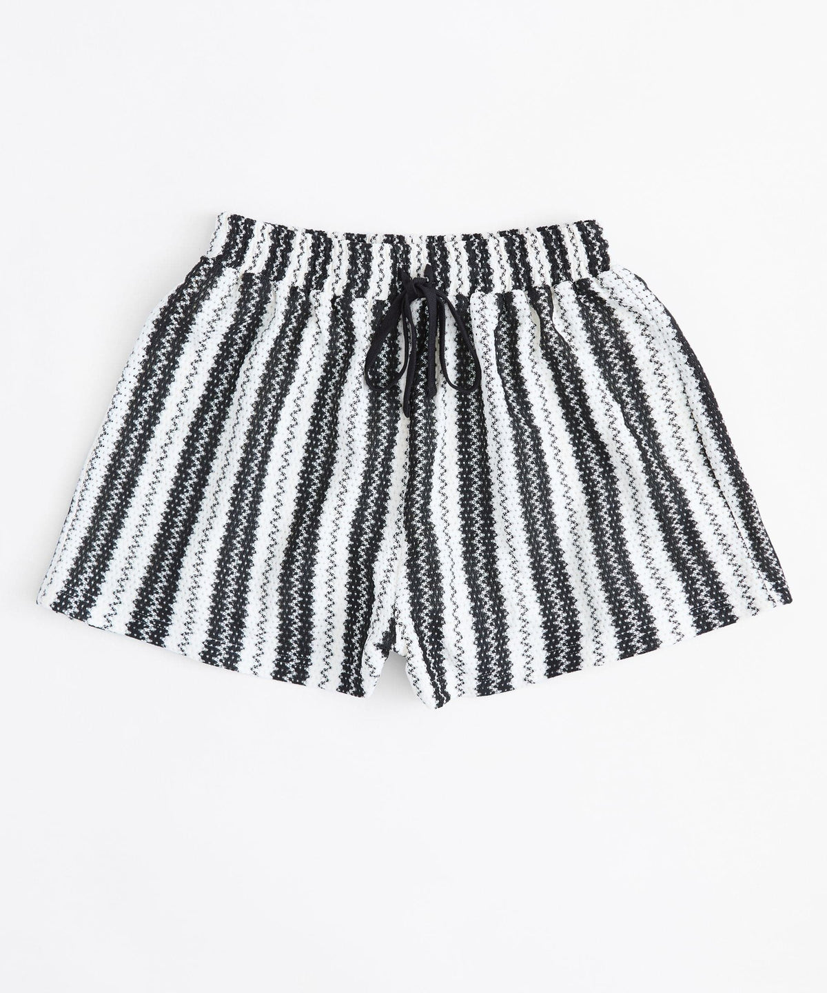 Reason Clothing Discount | Cabana Women Plus Size Textured Knit Shorts - Black/White