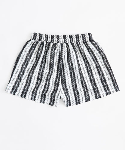 Reason Clothing Discount | Cabana Women Plus Size Textured Knit Shorts - Black/White