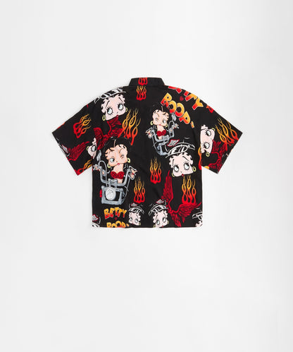 Reason Clothing Deals | Betty Boop Road Rebel Women's Plus Size Short Sleeve Shirt - Black