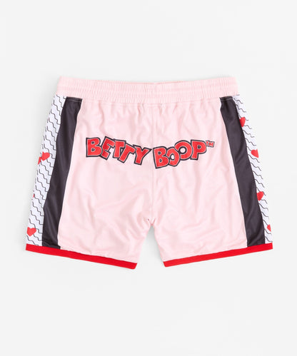 Reason Clothing Trusted | Betty Boop Sweetheart Women's Plus Size Basketball Mesh Shorts - Pink