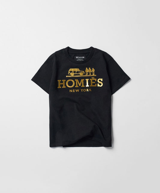 Reason Clothing Popular | Homies Kid's Graphic Short Sleeve Tee - Black