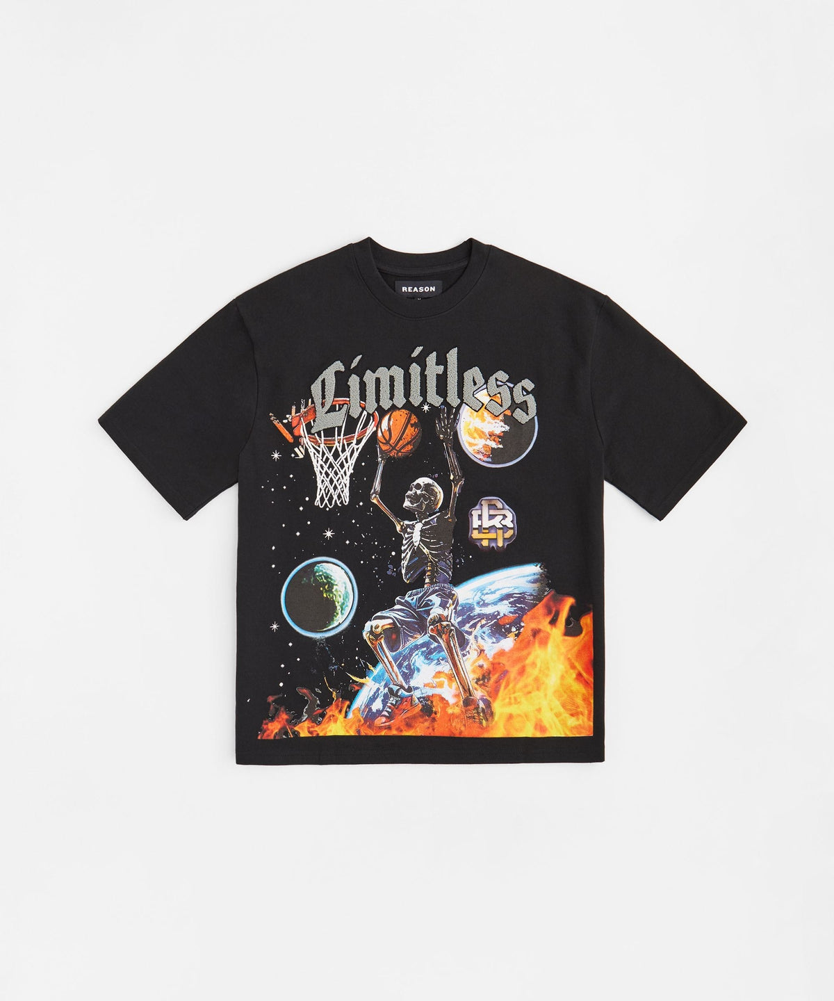 Reason Clothing Great Value | Kids Dreamer Chenille Patched Short Sleeve Tee - Black