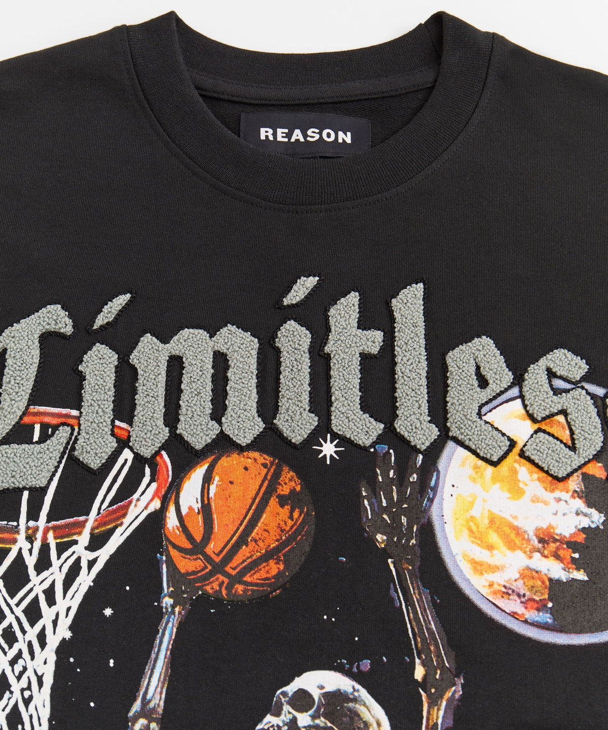 Reason Clothing Great Value | Kids Dreamer Chenille Patched Short Sleeve Tee - Black