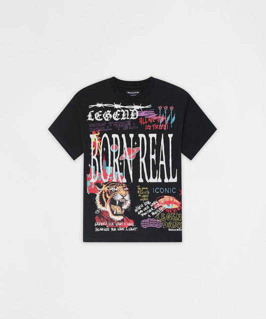 Reason Clothing Featured | Kids Born Real Short Sleeve Tee - Black