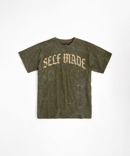 Reason Clothing Signature | Kids Self Made Self Paid Short Sleeve Tee - Olive Green