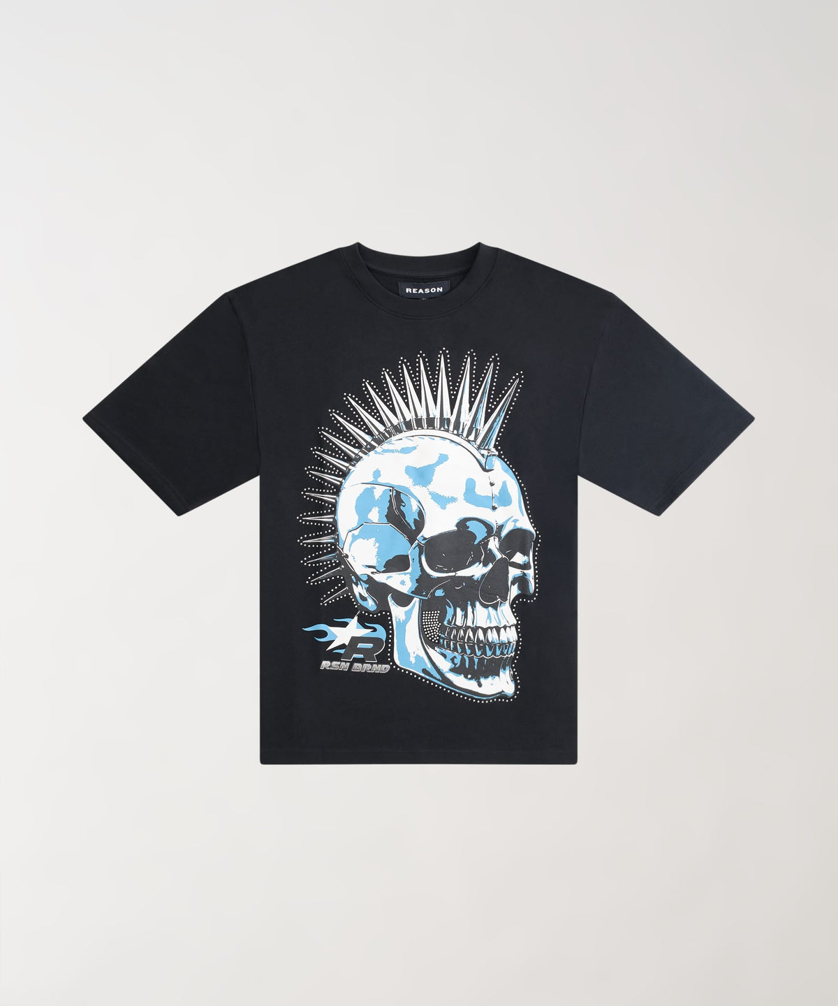 Reason Clothing Best Seller | Kids Skull Rhinestone Short Sleeve Tee - Blue