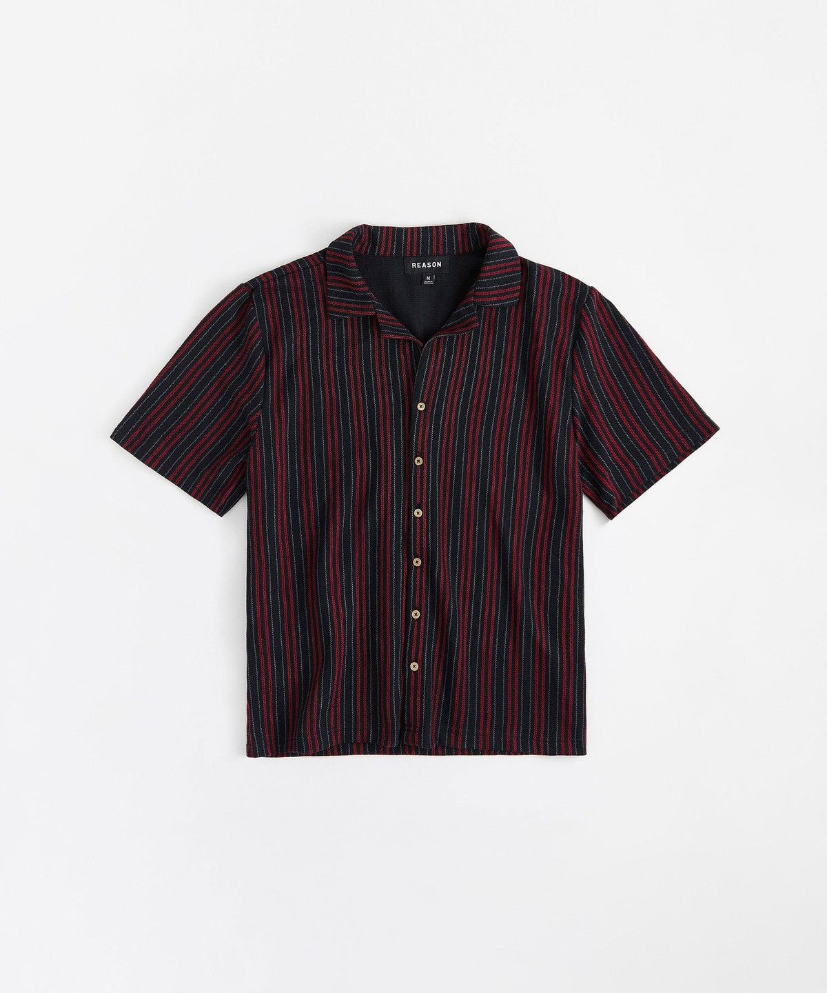 Reason Clothing Value | Kids Nightshift Jacquard Button Down Short Sleeve Knit Shirt - Black