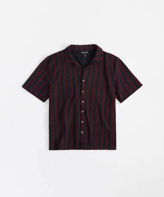 Reason Clothing Value | Kids Nightshift Jacquard Button Down Short Sleeve Knit Shirt - Black