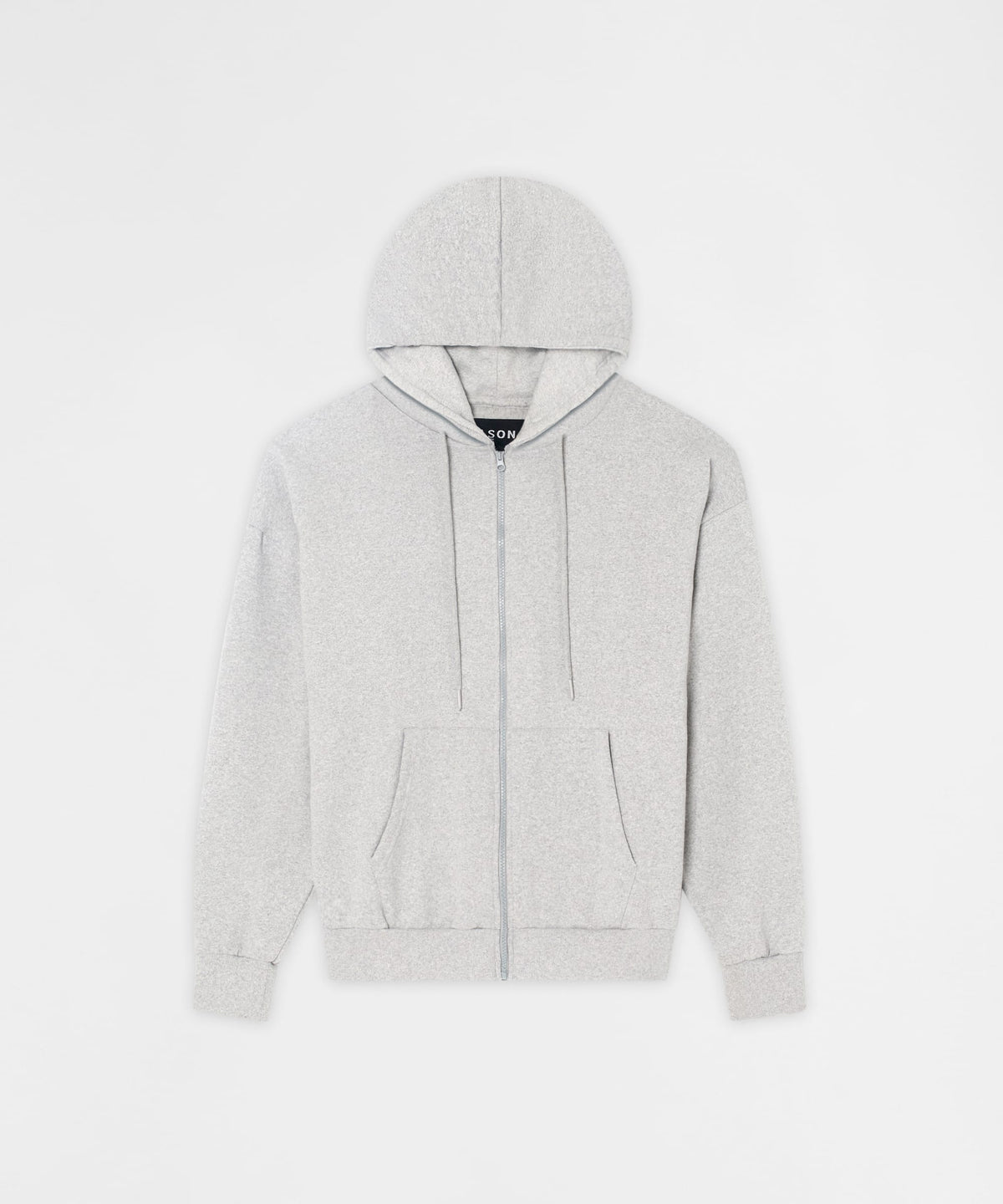 Reason Clothing New | Essential Boxy Fit Zip Up Hoodie - Heather Grey