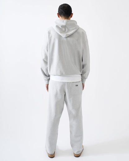 Reason Clothing New | Essential Boxy Fit Zip Up Hoodie - Heather Grey