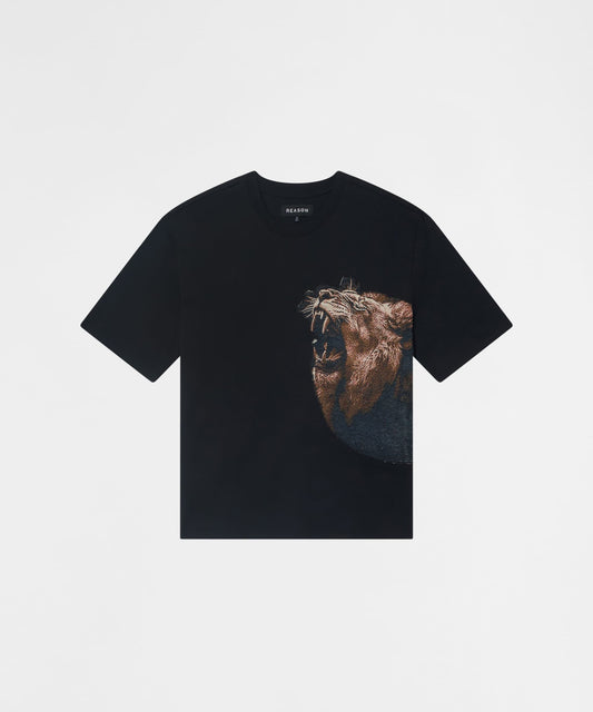 Reason Clothing Value | King's Roar Tapestry Short Sleeve Tee - Black