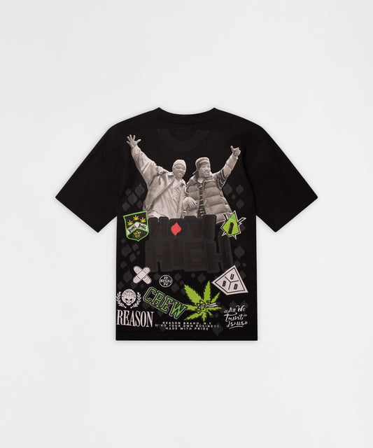 Reason Clothing Great Value | How High Crew Embroidered Short Sleeve Tee - Black