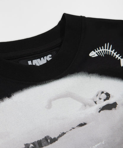 Reason Clothing Trusted | Jaws Great White Shark Graphic Short Sleeve Tee - Black