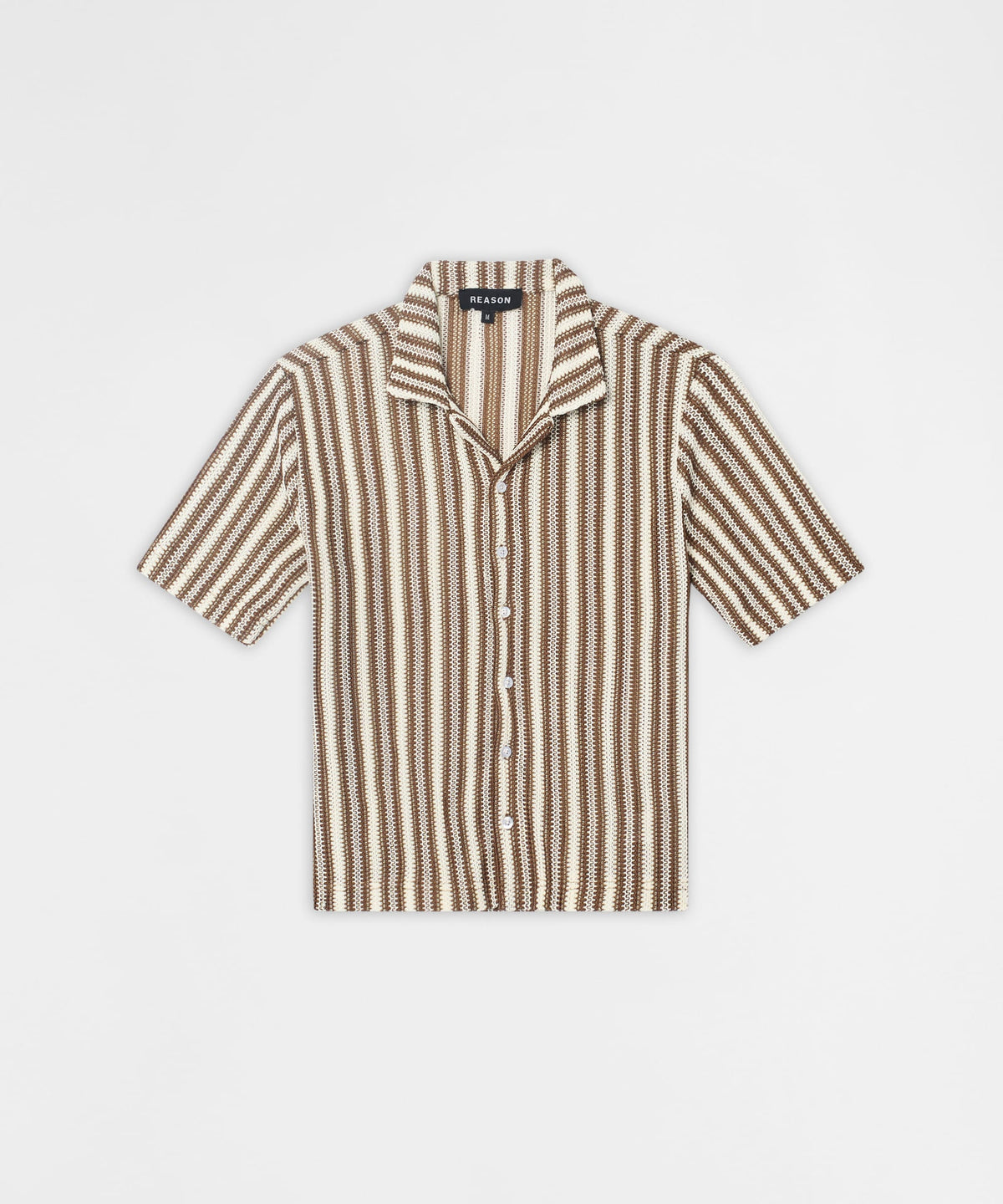 Reason Clothing Best Seller | Knitted Button Down Shirt - Brown