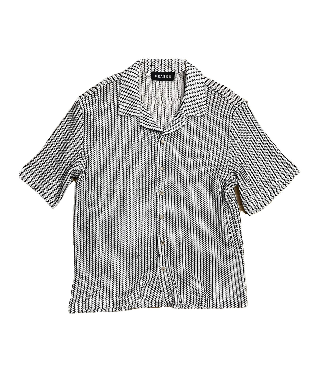Reason Clothing Smart Buy | Stripes Black and White Knit Shirt