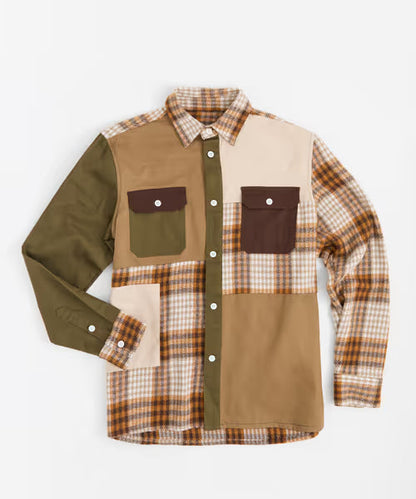 Reason Clothing Value | Mixed Material Flannel Shirt
