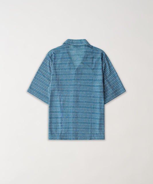 Reason Clothing Discount | Textured Streamlined Button Down Shirt - Blue