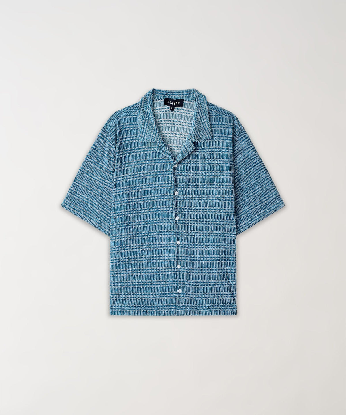 Reason Clothing Discount | Textured Streamlined Button Down Shirt - Blue