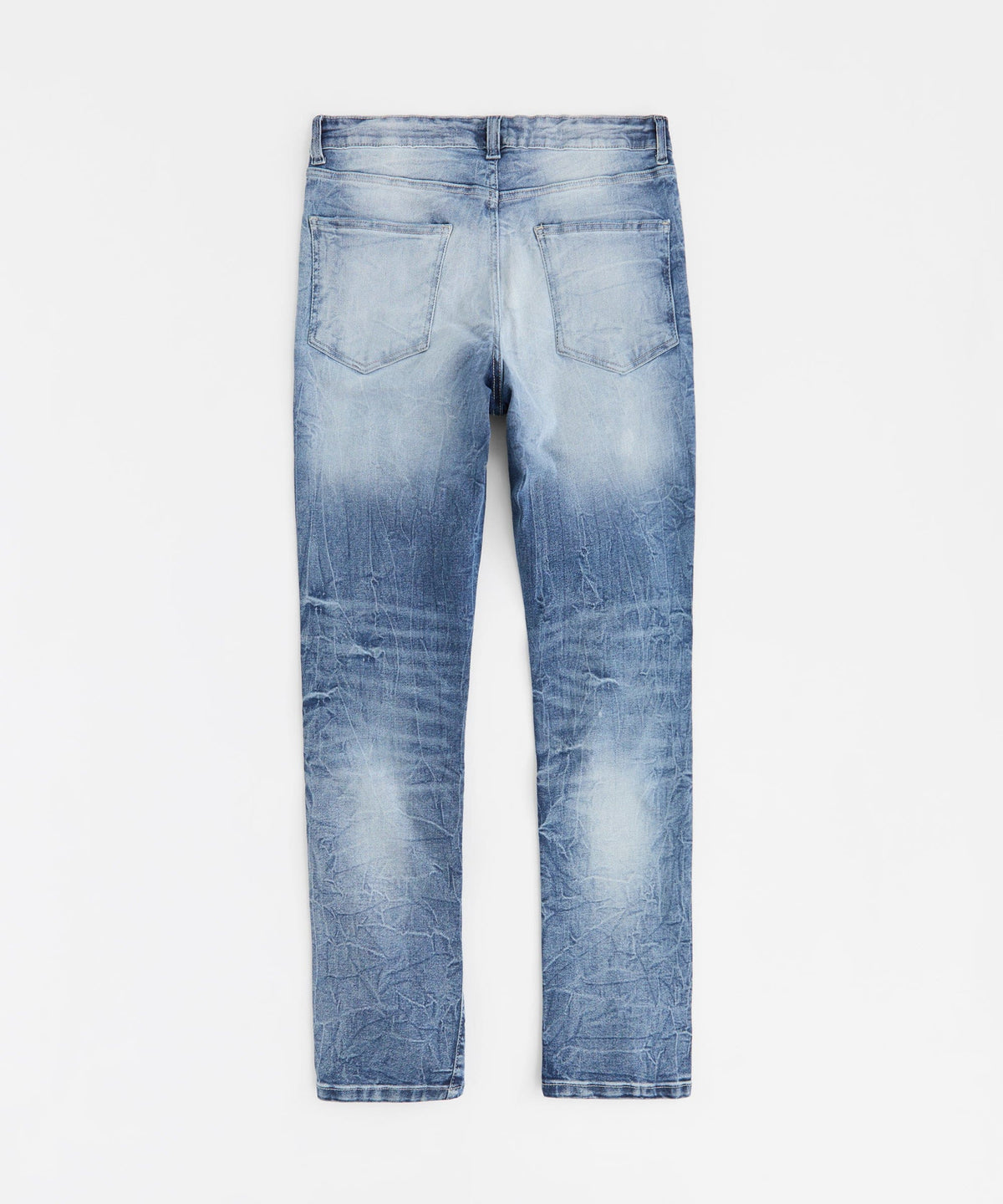 Reason Clothing Special Offer | Wrinkled Wash Distressed Skinny Jeans - Medium Blue