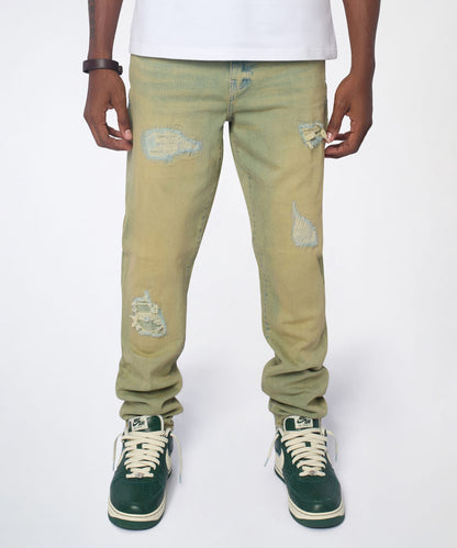 Reason Clothing Hot Sale | Essential Distressed Skinny Jeans - Vintage Blue
