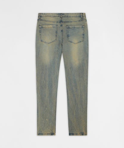 Reason Clothing Special Offer | Ladder Distressed Studded Skinny Jean - Blue