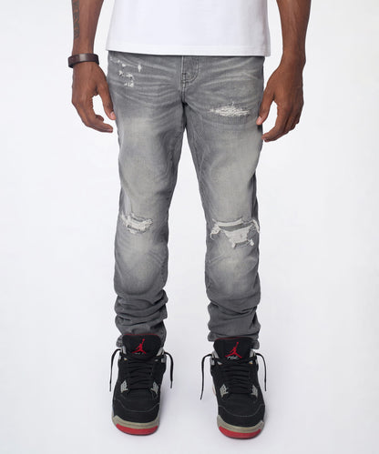 Reason Clothing Best Seller | Fade Away Distressed Skinny Jeans - Grey