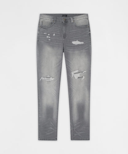 Reason Clothing Best Seller | Fade Away Distressed Skinny Jeans - Grey