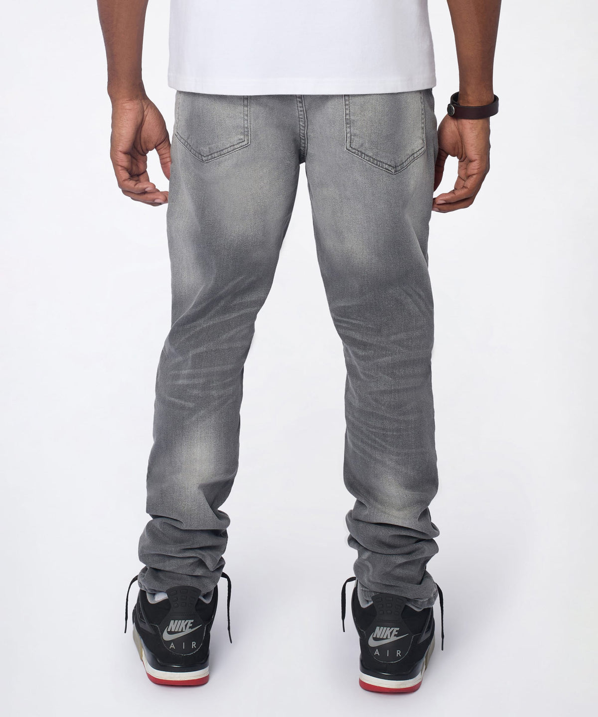 Reason Clothing Best Seller | Fade Away Distressed Skinny Jeans - Grey