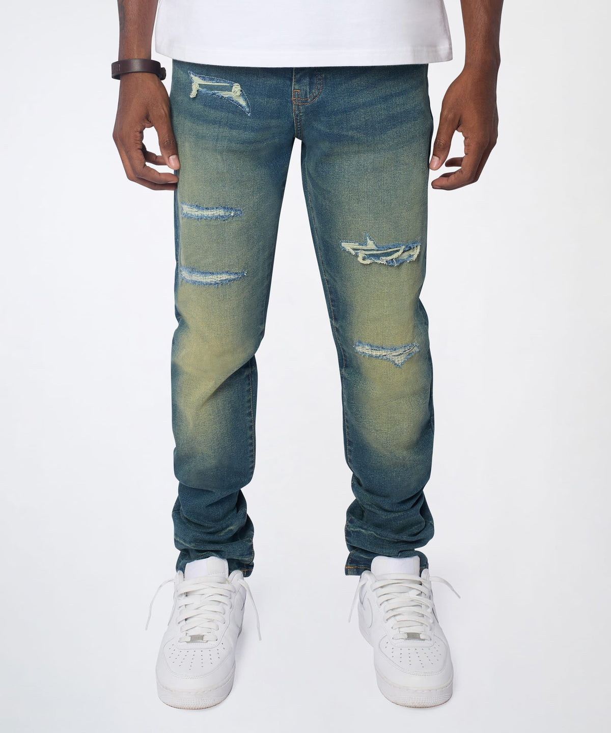 Reason Clothing Best Price | Everyday Distressed Skinny Jeans - Vintage Blue