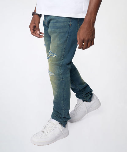 Reason Clothing Best Price | Everyday Distressed Skinny Jeans - Vintage Blue