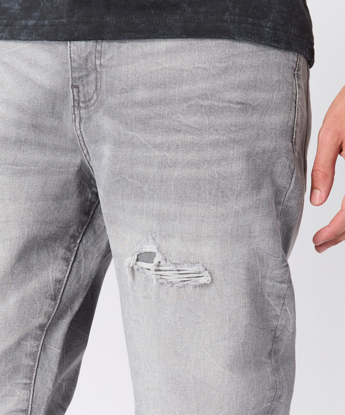 Reason Clothing New | Men's Skinny Denim Pant - Grey