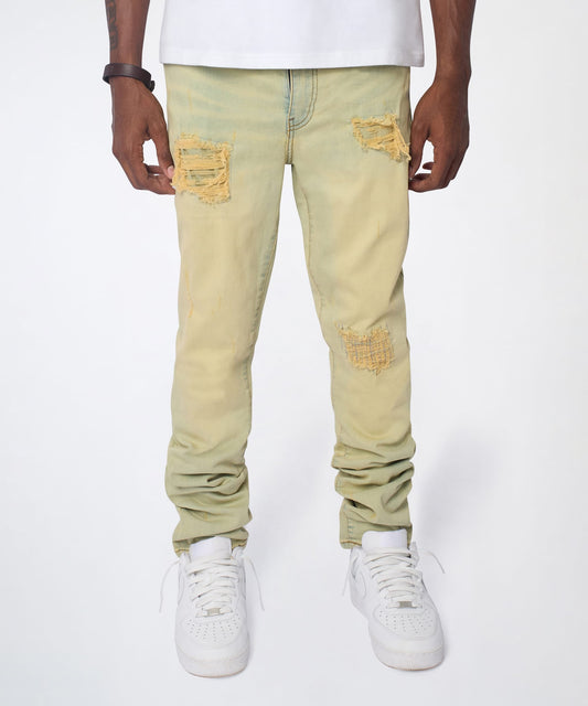 Reason Clothing Value | Mended Distressed Skinny Jeans - Light Blue