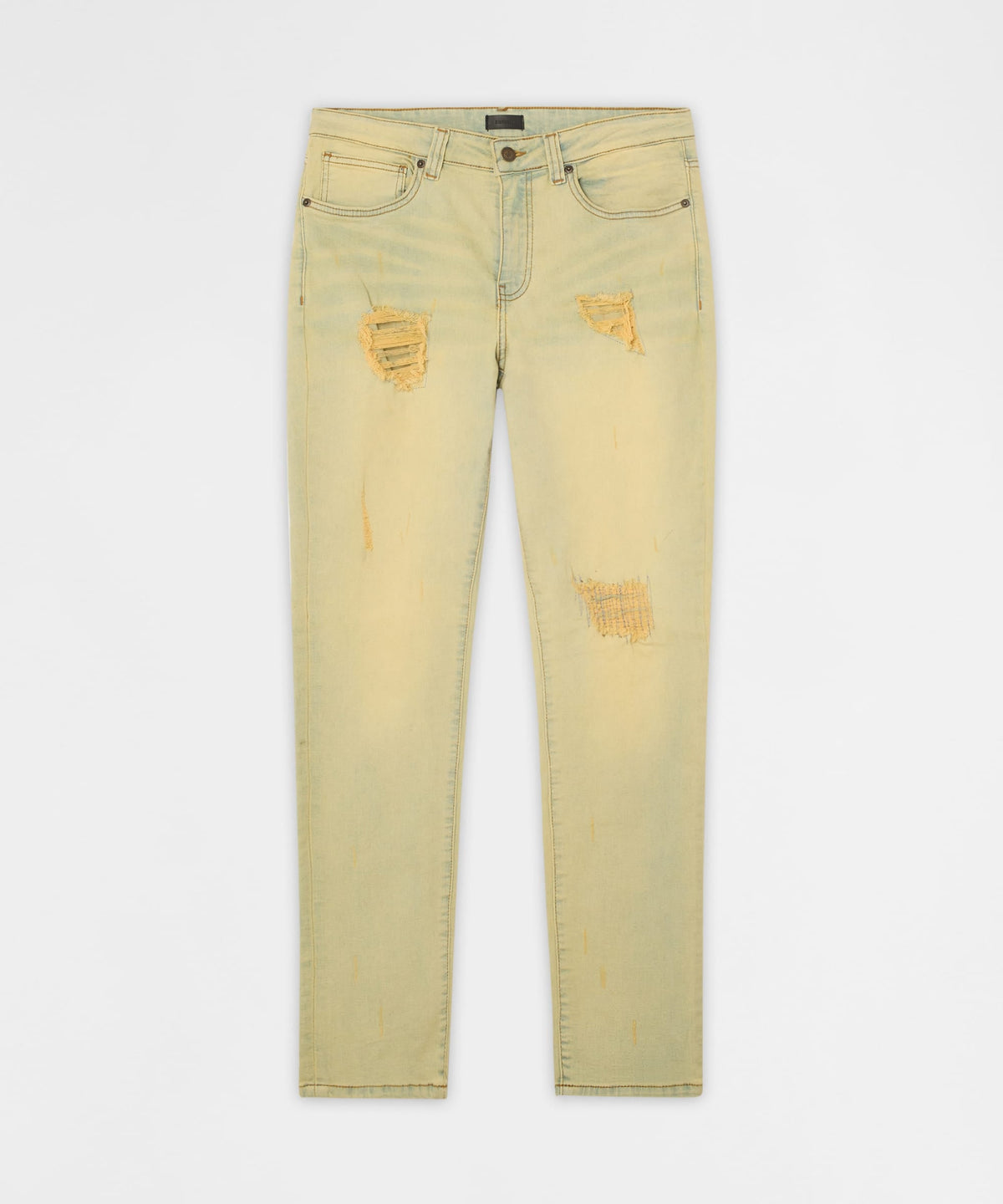 Reason Clothing Value | Mended Distressed Skinny Jeans - Light Blue