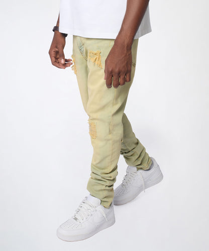 Reason Clothing Value | Mended Distressed Skinny Jeans - Light Blue