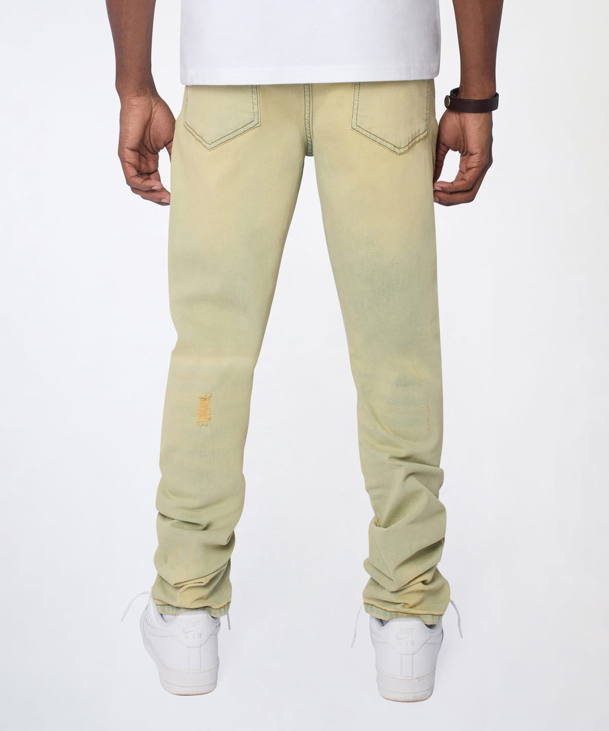 Reason Clothing Value | Mended Distressed Skinny Jeans - Light Blue