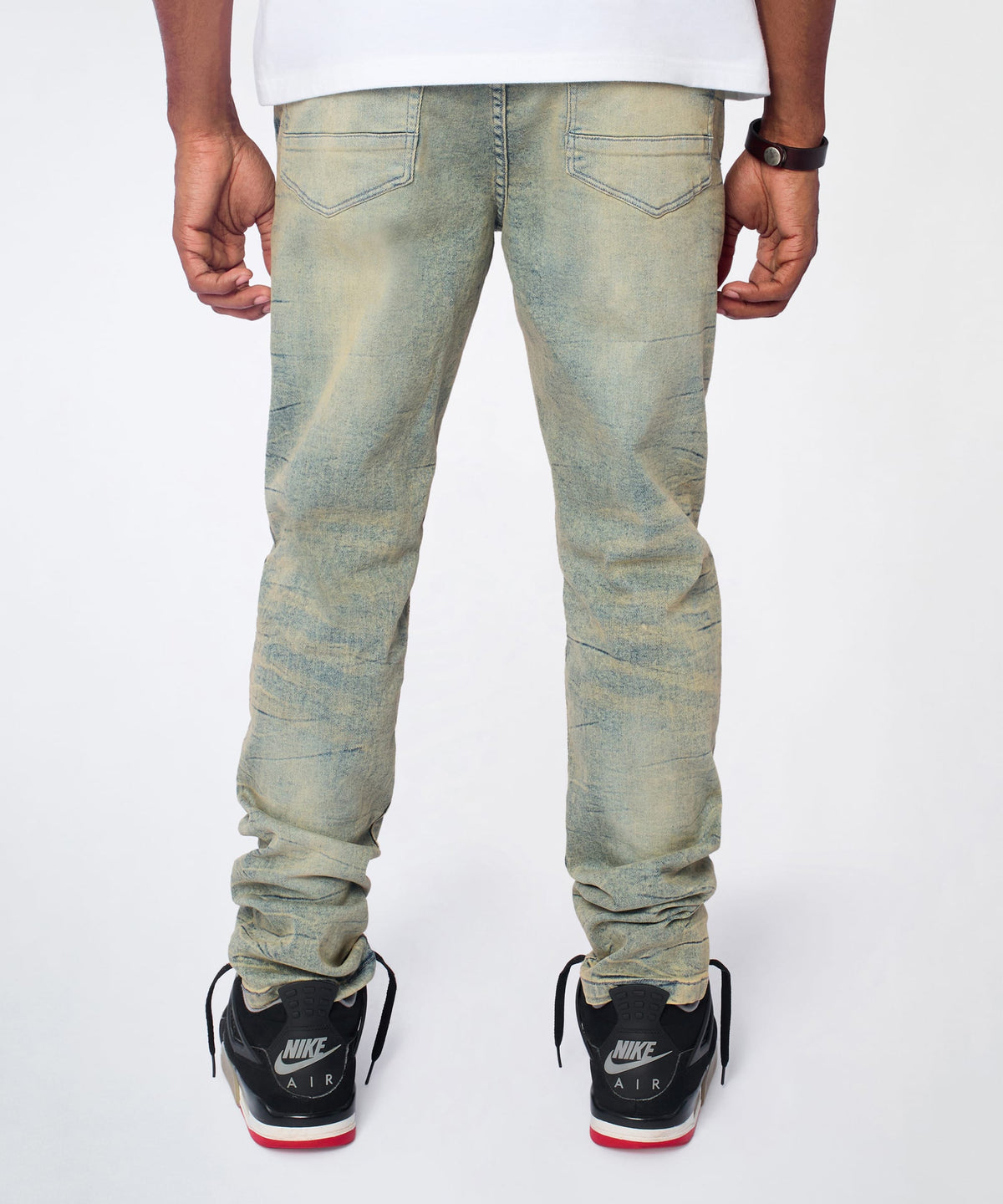 Reason Clothing Great Value | Vintage Distressed Skinny Jeans - Light Blue