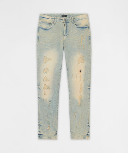 Reason Clothing Everyday | Ladder Distressed Skinny Jeans - Light Blue