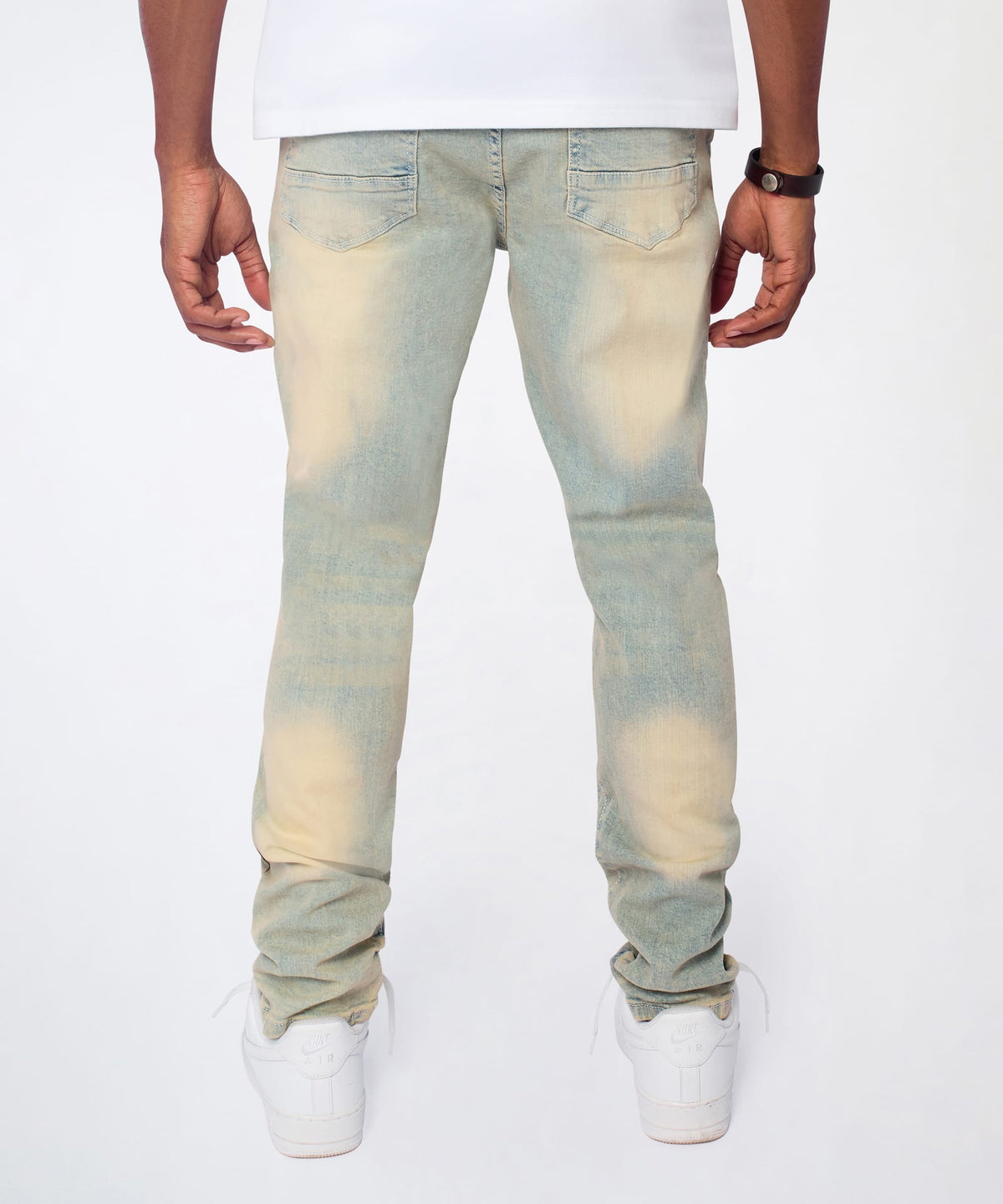 Reason Clothing Everyday | Ladder Distressed Skinny Jeans - Light Blue