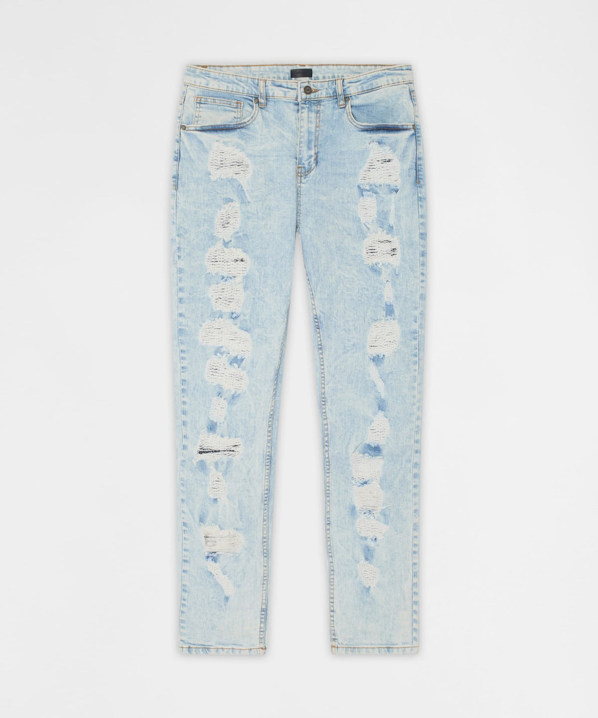 Reason Clothing Featured | Light Wash Distressed Skinny Jeans - Light Blue