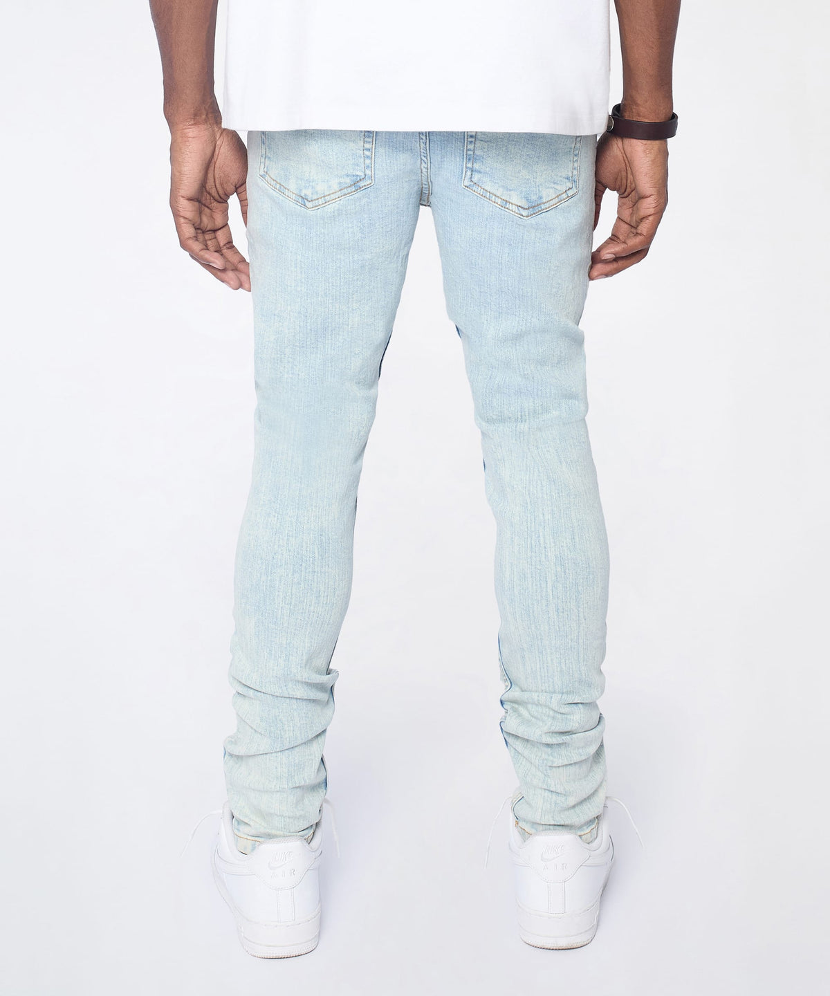 Reason Clothing Featured | Light Wash Distressed Skinny Jeans - Light Blue