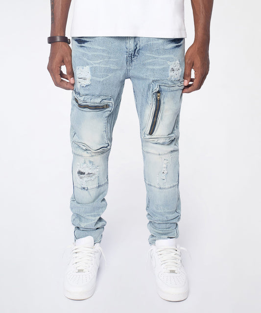 Reason Clothing Classic | Recon Distressed Skinny Cargo Pants