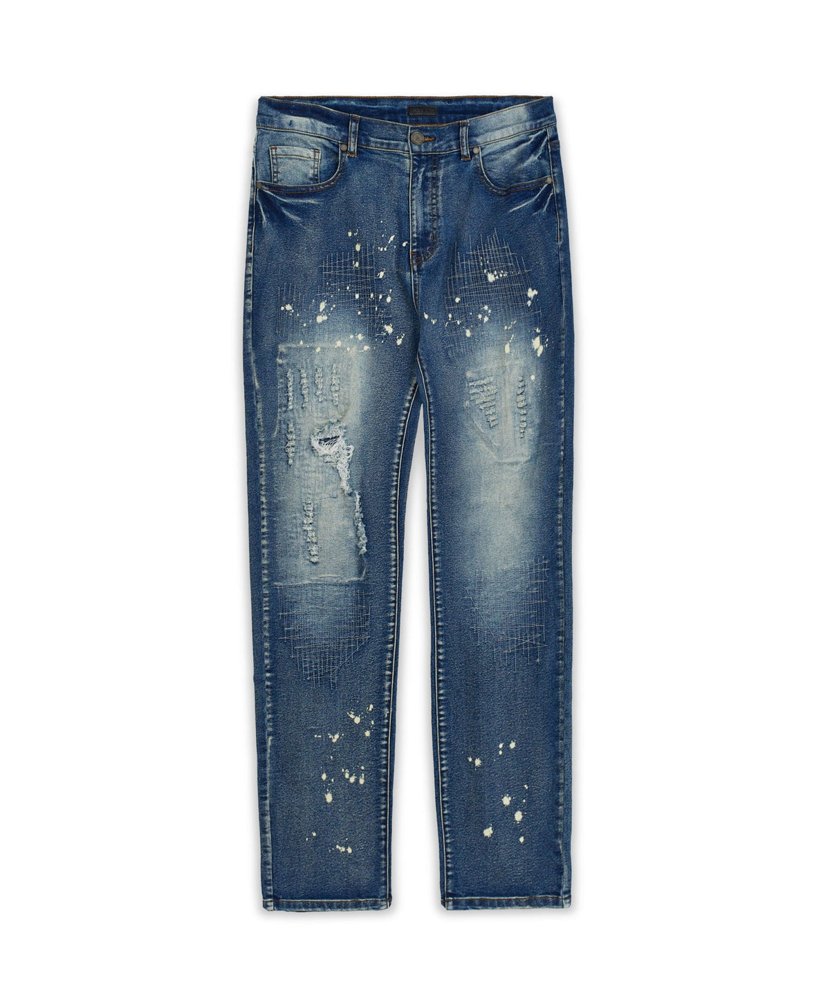 Reason Clothing Premium | Stitchworks Plus Size Denim Jeans - Blue