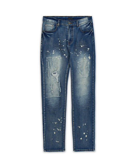 Reason Clothing Premium | Stitchworks Plus Size Denim Jeans - Blue