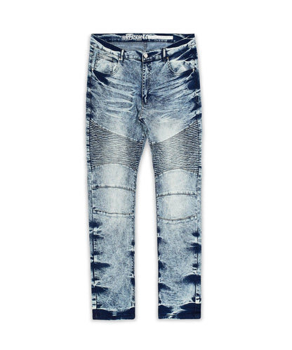 Reason Clothing Special Offer | Splatter Plus Size Denim Jeans - Blue