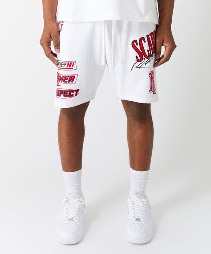 Reason Clothing Best Seller | Scarface Applique Racing Short - White