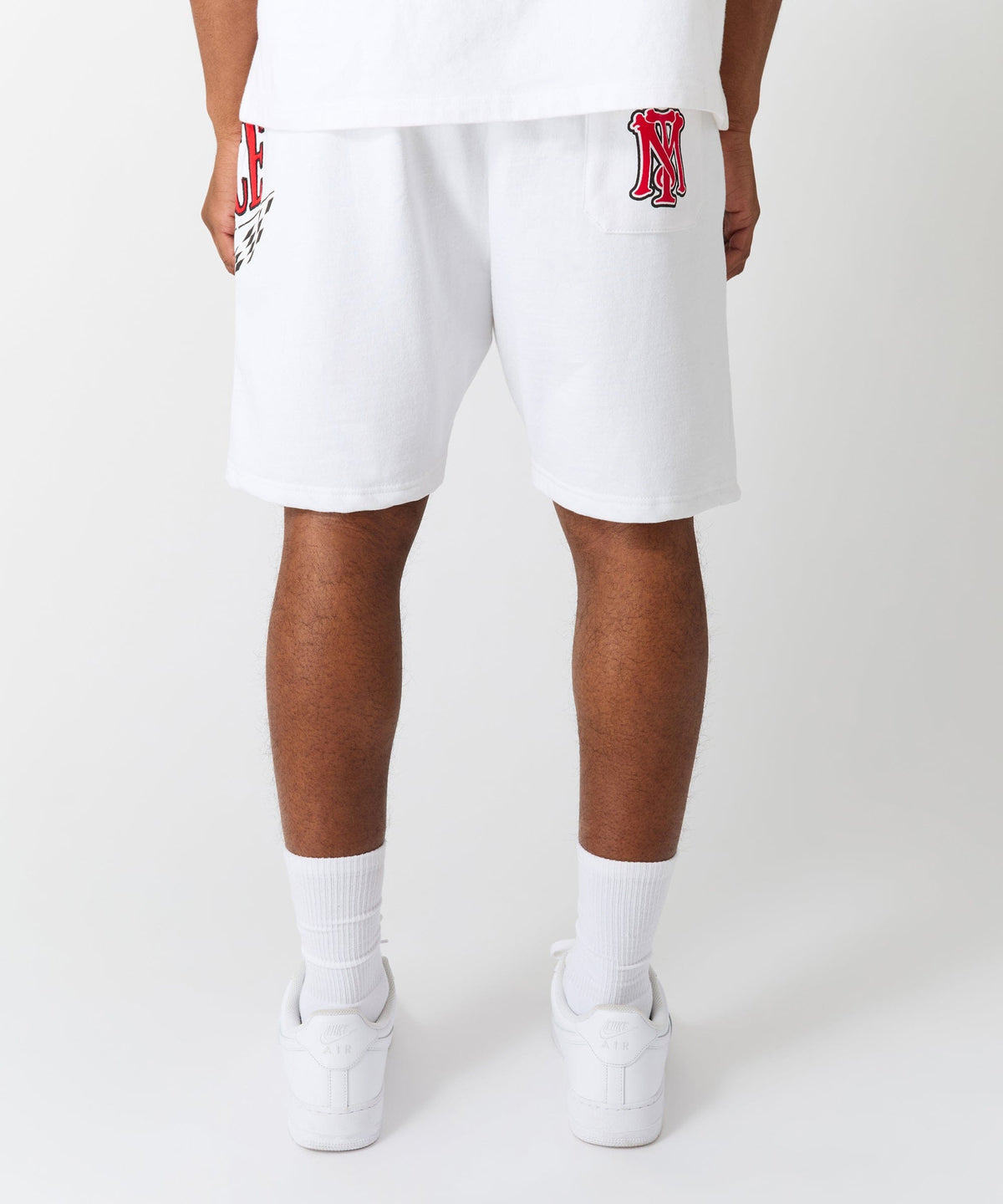 Reason Clothing Best Seller | Scarface Applique Racing Short - White