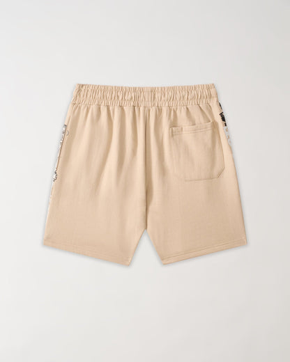 Reason Clothing Premium | Scarface Applique Fleece Short - Khaki