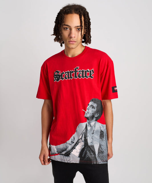 Reason Clothing Featured | Scarface Tony Montana Graphic Short Sleeve Tee - Red