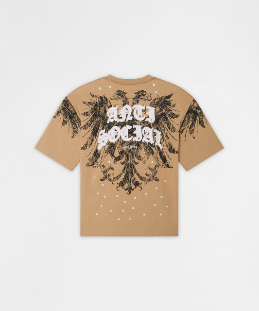 Reason Clothing Featured | Mindset Applique Washed Short Sleeve Tee - Khaki